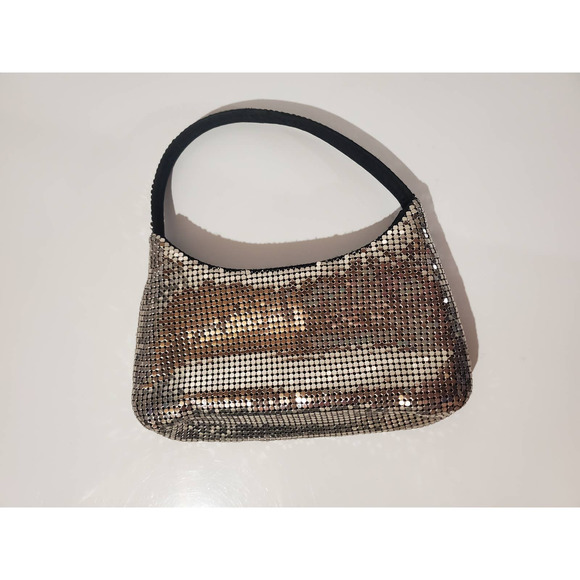 Express Handbags - Express Vintage Y2K Metal Mesh Shiny Chain Mail Handbag Small Silver Purse Prom